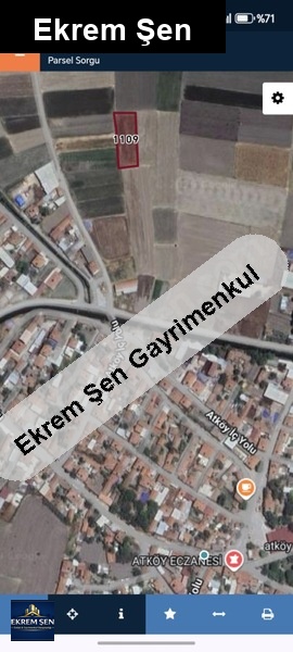 atköy mahallesi'nde yatırımlık yarısı imar alanı içinde arsa