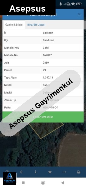 Asepsus Emlak'tan  çakılköy mh. 'sinde satılık arsa