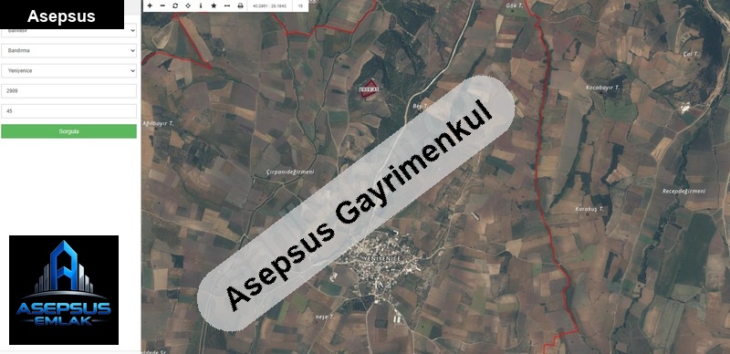 Asepsus Emlak'tan  yeniyenice mh. 'sinde satılık arsa