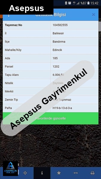 Asepsus Emlak'tan  edincik mh. 'sinde satılık arsa