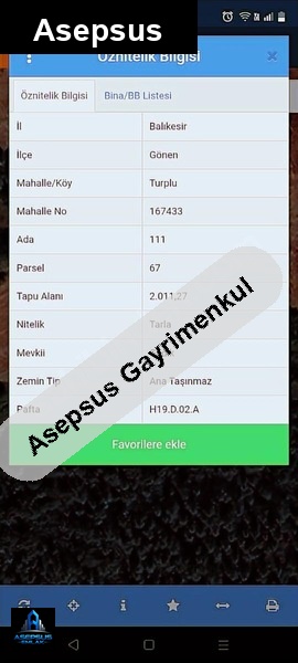 Asepsus Emlak'tan  turplu mh. 'sinde satılık arsa