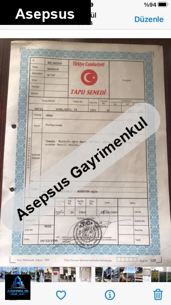 Asepsus Emlak'tan  karşıyaka mh. 'sinde satılık arsa