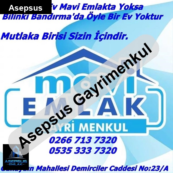 Asepsus Emlak'tan 2+1 600 evler mah. 'sinde satılık daire