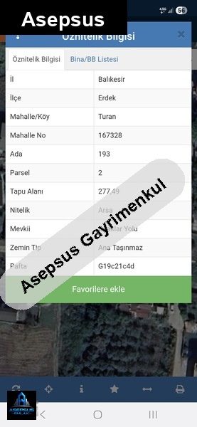 Asepsus Emlak'tan  turan mh. 'sinde satılık arsa