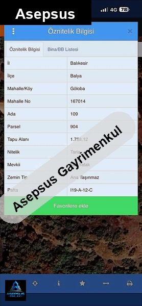 Asepsus Emlak'tan  göloba mh. 'sinde satılık arsa