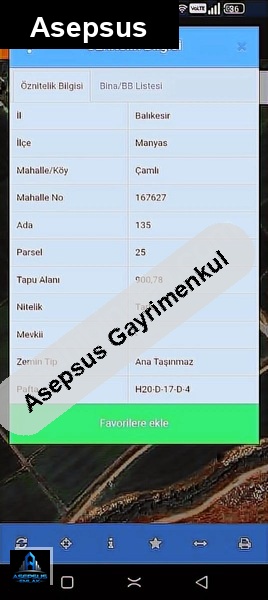 Asepsus Emlak'tan  çamlı mh. 'sinde satılık arsa