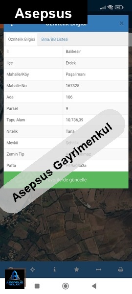 Asepsus Emlak'tan  paşalimanı mh. 'sinde satılık arsa