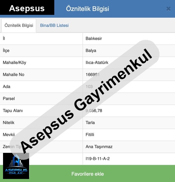 Asepsus Emlak'tan  ilıca mh. 'sinde satılık arsa