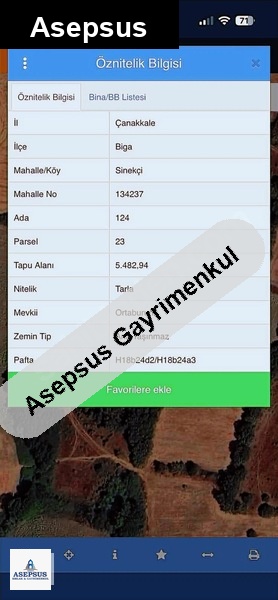 Asepsus Emlak'tan 3+1 sinekçi köyü 'sinde satılık arsa