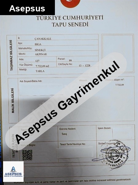 Asepsus Emlak'tan 3+1 sinekçi köyü 'sinde satılık arsa