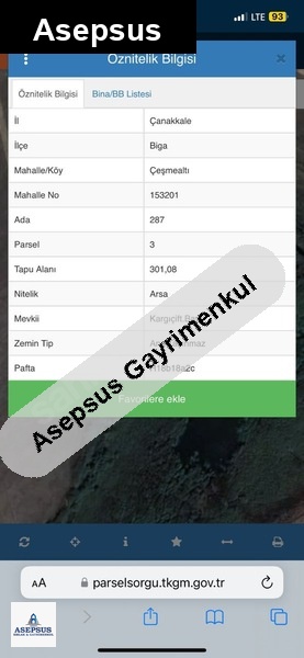 Asepsus Emlak'tan 3+1 çeşmealtı köyü 'sinde satılık arsa