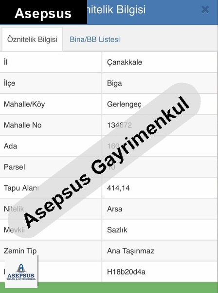Asepsus Emlak'tan 3+1 gerlengeç köyü 'sinde satılık arsa