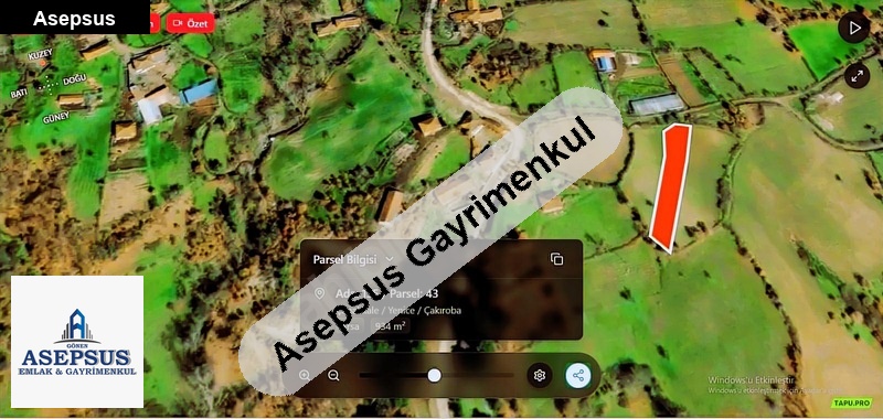 Asepsus Emlak'tan 3+1 çakıroba köyü 'sinde satılık arsa