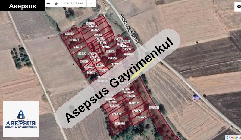 Asepsus Emlak'tan 3+1 örtülüce köyü 'sinde satılık arsa
