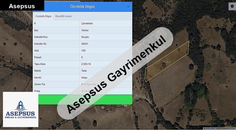 Asepsus Emlak'tan 3+1 suuçtu köyü 'sinde satılık arsa