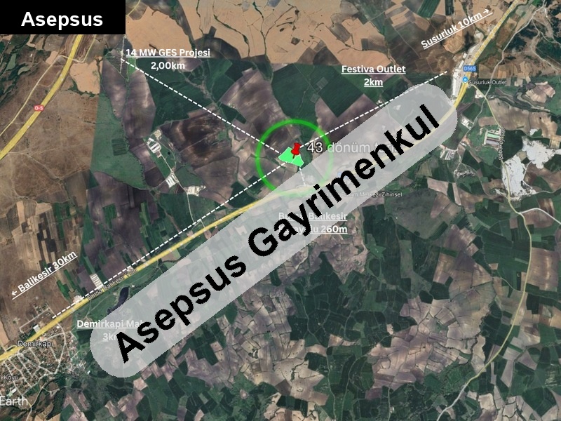 sahibinden - 43 dönüm düz tarla - bursa balikesir yoluna 260m