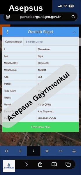 Asepsus Emlak'tan 3+1 çeşmealtı köyü 'sinde satılık arsa