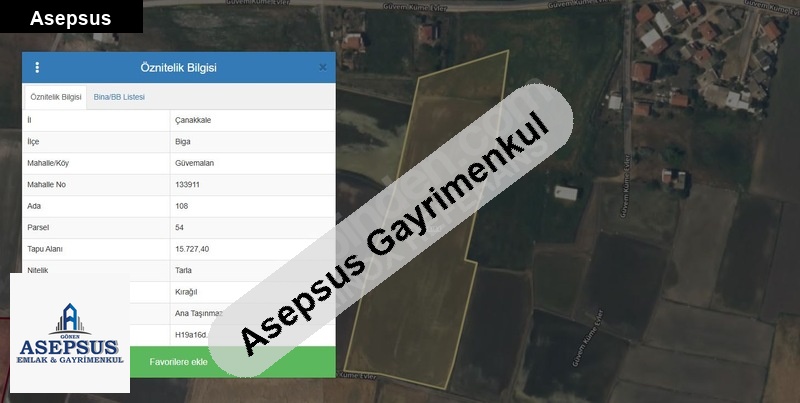 Asepsus Emlak'tan 3+1 güvemalan köyü 'sinde satılık arsa
