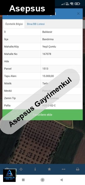 Asepsus Emlak'tan  yeşilçomlu mh. 'sinde satılık arsa