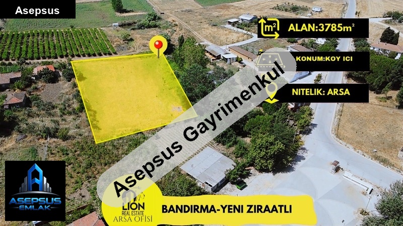 Asepsus Emlak'tan  yeniziraatli mh. 'sinde satılık arsa