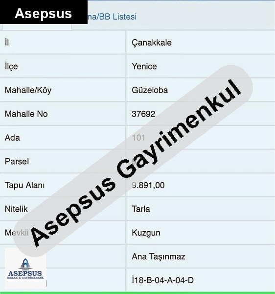 Asepsus Emlak'tan 3+1 güzeloba köyü 'sinde satılık arsa