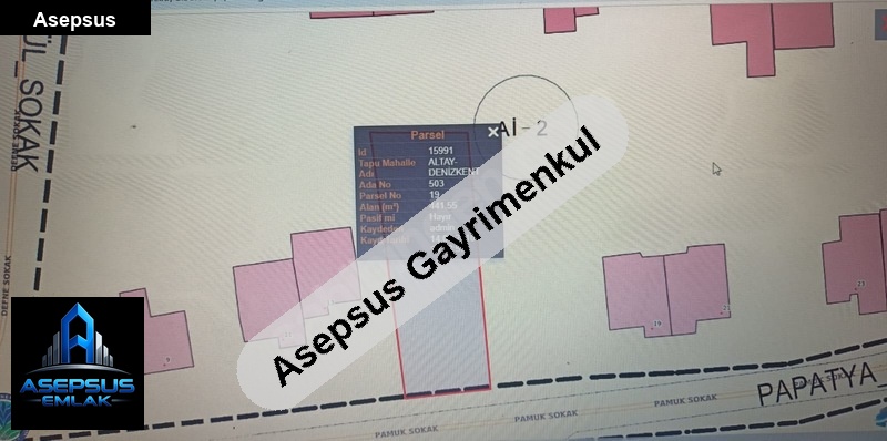 Asepsus Emlak'tan  altay mah. 'sinde satılık arsa