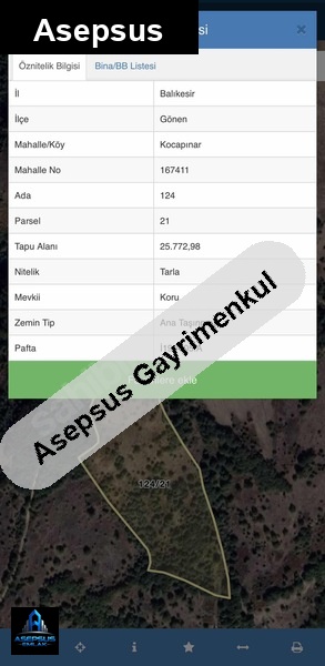 Asepsus Emlak'tan  kocapınar mh. 'sinde satılık arsa