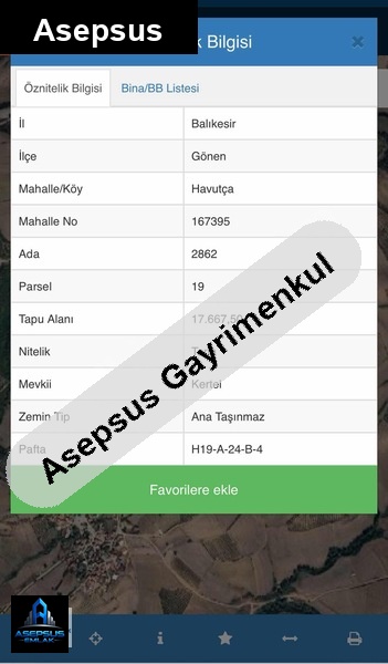 Asepsus Emlak'tan  havutça mh. 'sinde satılık arsa
