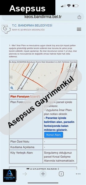 Asepsus Emlak'tan  kayacık mh. 'sinde satılık arsa