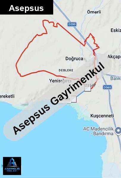 Asepsus Emlak'tan  doğruca mh. 'sinde satılık arsa