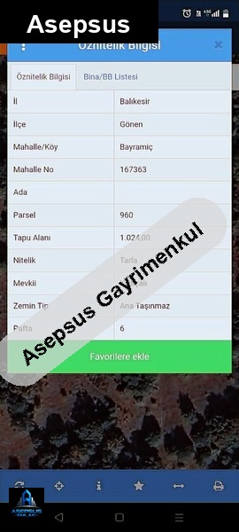 Asepsus Emlak'tan  bayramiç mh. 'sinde satılık arsa