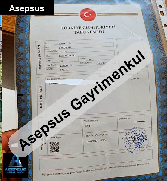 Asepsus Emlak'tan  17 eylül mh. 'sinde satılık arsa