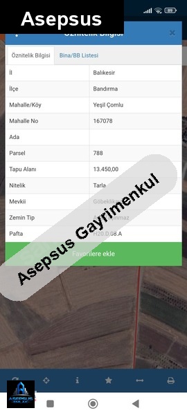 Asepsus Emlak'tan  yeşilçomlu mh. 'sinde satılık arsa