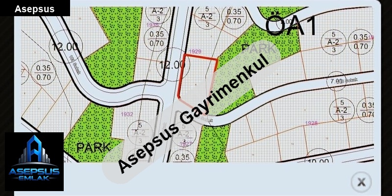 Asepsus Emlak'tan  hacı yusuf mh. 'sinde satılık arsa