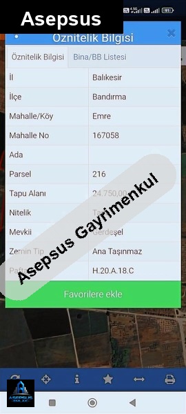 Asepsus Emlak'tan  emre mh. 'sinde satılık arsa