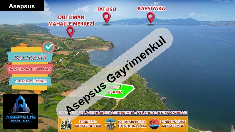 Asepsus Emlak'tan  dutliman mh. 'sinde satılık arsa