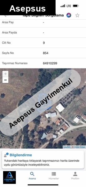 Asepsus Emlak'tan  çifteçeşmeler mh. 'sinde satılık arsa